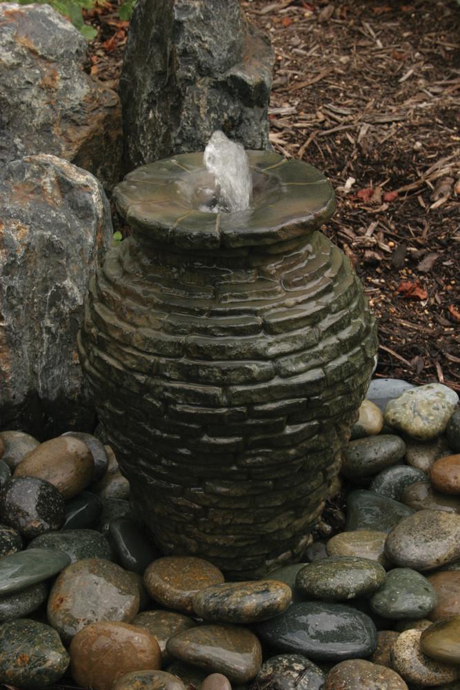 Aquascape Fountains & Pond Decor Mini Stacked Slate Urn Fountain Only Aquascape Mini Stacked Slate Urn