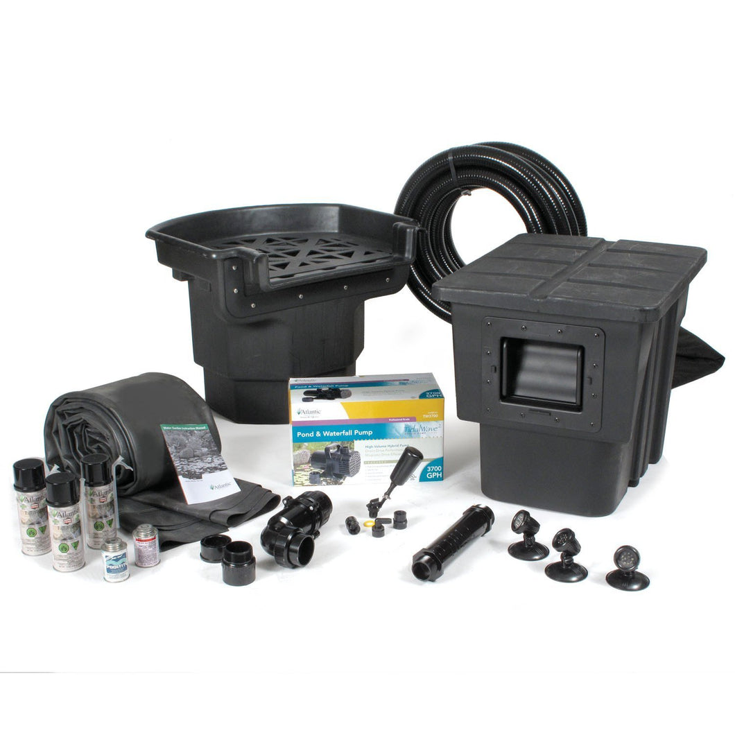 Atlantic Water Gardens Pond Kits 11 x 11 w/ TW4800 (Asynchronous Mag Drive Pump 4800 GPH) Atlantic Water Gardens Medium Pond Kits
